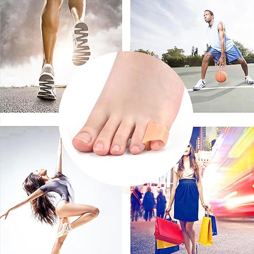 10 Pcs Pinky Toe Splint, Gel Toe Separators, Little Toe Straightener Hammer Toe for Men Women Walking, Running, Overlapping, Bunion Corrector and Bunion Relief