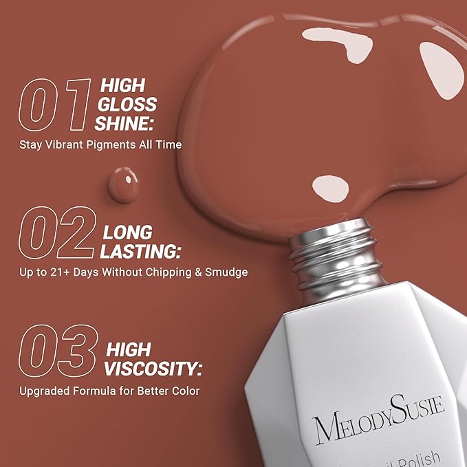 MelodySusie Thick Red Brown Gel Nail Polish,0.5fl oz Nails Soak Off UV LED Light Brown Gel Polish Christmas Gift for Women Nail Art Manicure Salon DIY Nail Design Decoration at Home-A1808