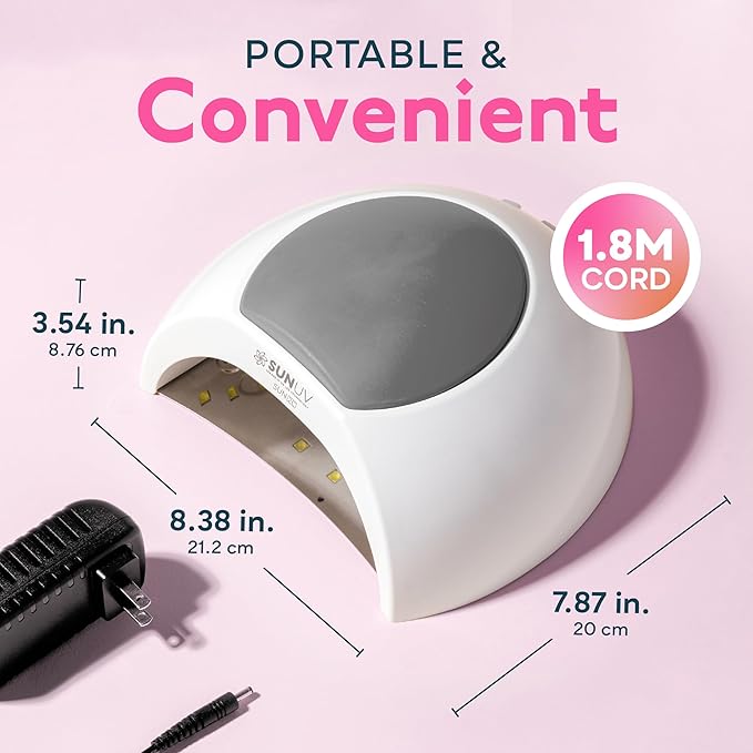 SUNUV UV Light for Gel Nails Polish, UV LED Nail Lamp with 4 Timer Settings, Auto Sensor Removable Base SUN2C Grey