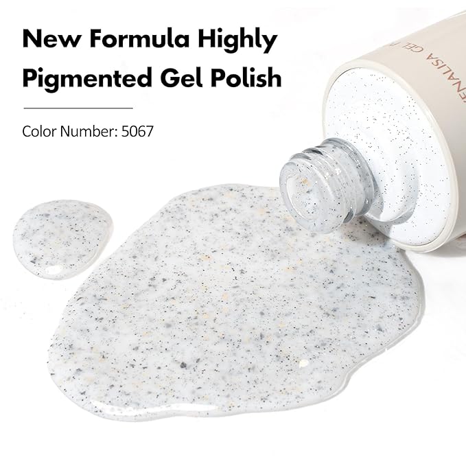 VENALISA Eggshell Effect White Glitter Gel Nail Polish 1 Pcs 10ML Soak Off Salon Manicure DIY at Home Nail Art For Girls Women
