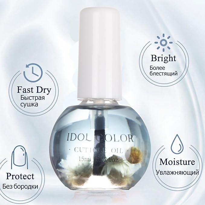 Flowery Scented Cuticle Oil, Infused with Real Flowers, Cuticle Revitalize Oil, Nail Oil For Growth And Strength, Cuticle Remover - Nail Strengthener - Cuticle Softener (0.5 fl.oz, JASMINE)