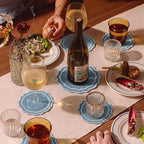 Linen Coasters for Drinks, 4.5 inch, Marine | Absorbent Linen Drink Mats - Image 6
