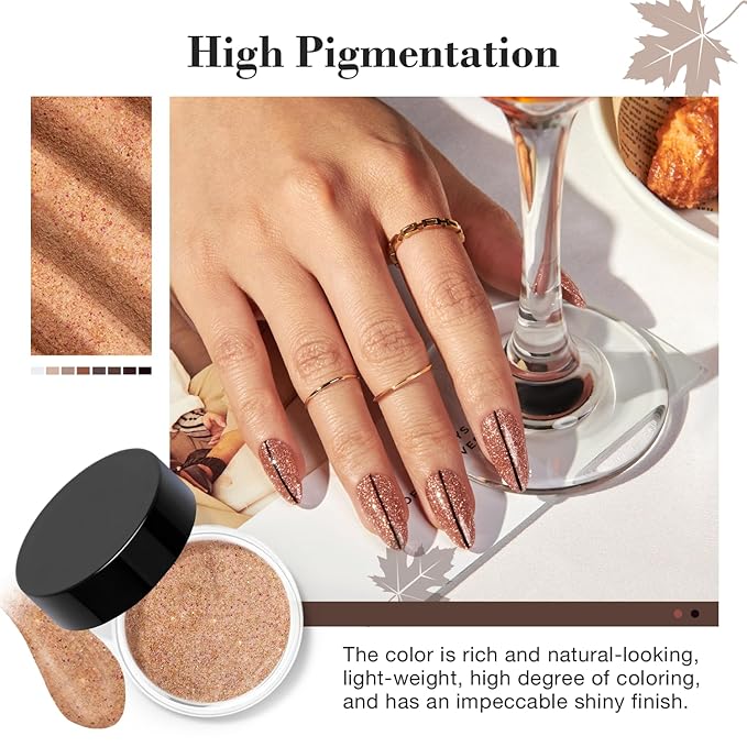AZUREBEAUTY 30Pcs Dip Powder Nail Kit Starter, 8 Colors Fall Nude Brown Glitter Purple Nude with Nail Sticks, Nail Art Liquid Set with Matte/Base/Top Coat Activator for French Manicure Salon