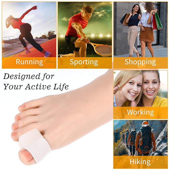 8 Pcs Gel Toe Separators Foot Toe Spacers Corrector Silicone Spreader for Bunions Overlapping Toes Pedicures Nail Art Tools for Men and Women