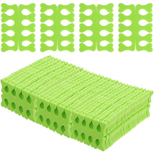 100 Pairs Toe Separators for Pedicure, Pedicure Toe Separators, Pedicure Tools for Feet, Toe Separators for Women, Nail Art Manicure Polish Pedicure DIY Tools, Green
