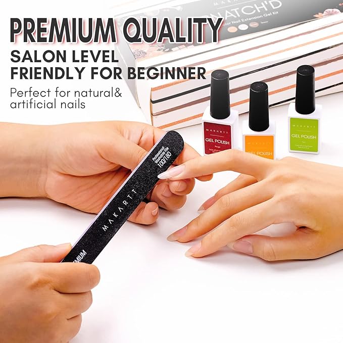 Makartt Nail File 100 180 Grit Emery Boards for Nails 10pcs Black Nail Files Professional Washable Doubled Sides Nail File Kit for Natural Acrylic Nails Coarse for DIY Salon Use