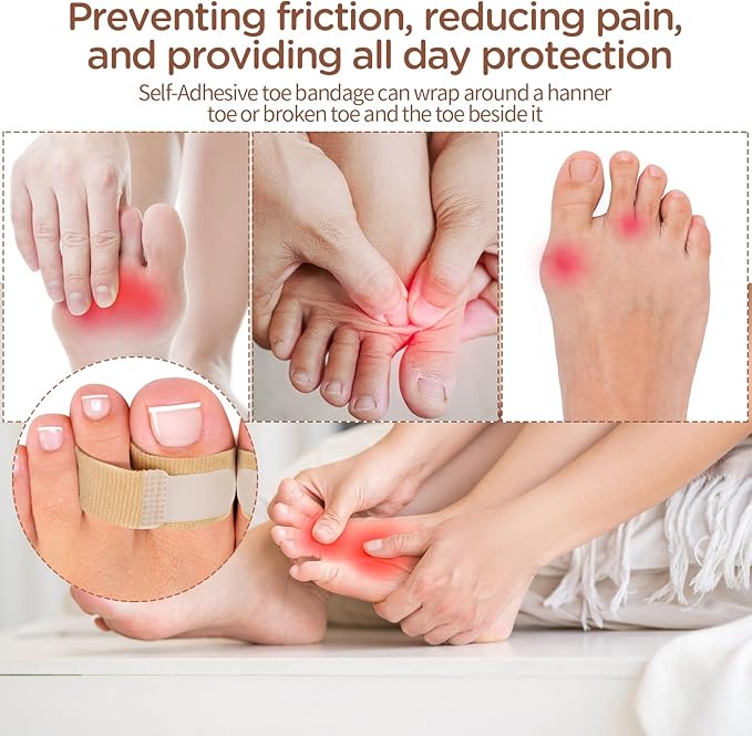 Adjustable Fabric Toe Wraps - Comfortable Toe Corrector Protectors for Bunion Relief and Foot Care