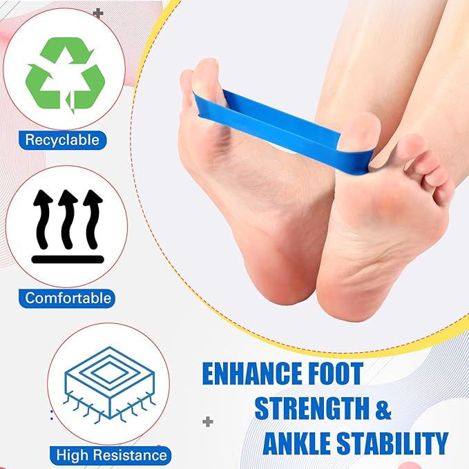 Set of 5 Toe Stretcher Bands for Bunions Correction Foot Big Toe Spacers Resistance Straightener Loop Bands with Carry Bag for Women Men Hallux Valgus Alignment Yoga Exercise(Multicolor)