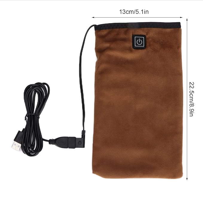 Heated Gloves,3 Settings Electric Heated Mittens Gloves for Hand, Hand Warmer Gloves for Spa Hand Care Women Beauty Nail Art Manicure (Brown)