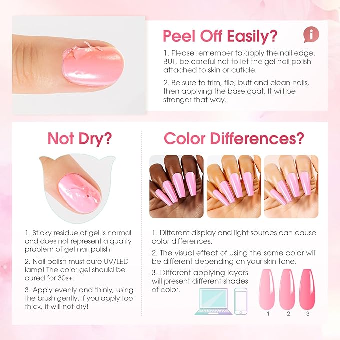 ROSALIND Jelly Gel Polish - 12 Colors Clear Translucent Gel Nail Polish Set Sheer Transparent Effect Soak Off UV Set Summer Nail Art Collection Manicure Gift for Women