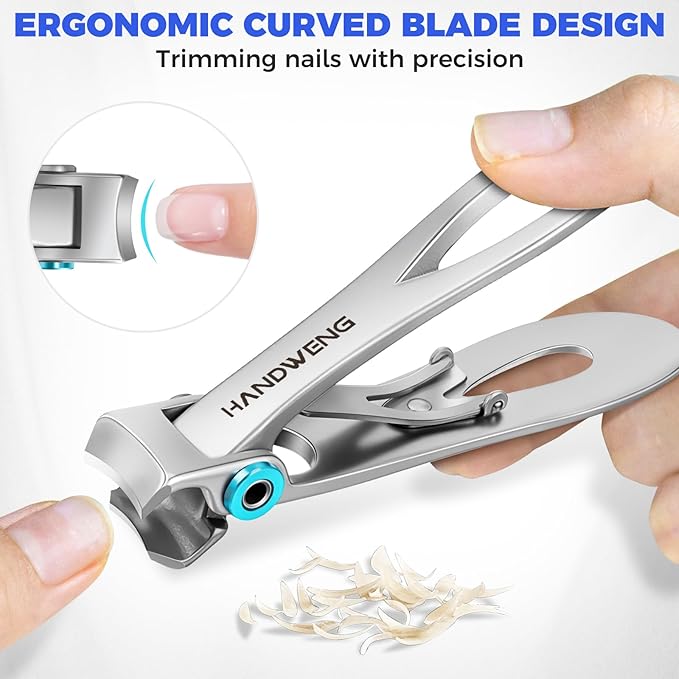 Nail Clippers for Men Thick Nails, Heavy Duty Large Toe Nail Clippers for Thick Nails for Seniors, Ultra Sharp Wide Jaw Opening Toenail Clippers Fingernail Clippers Cutter for Tough Nails