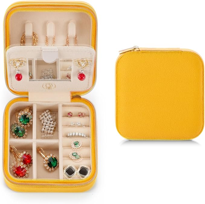 ZPROW Plush Velvet Travel Jewelry Case, Small Case by ZPROW