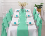 Horbaunal 2 Pack Aqua Satin Table Runner 12 x 108 Inch | Smooth Table Runners - Image 2