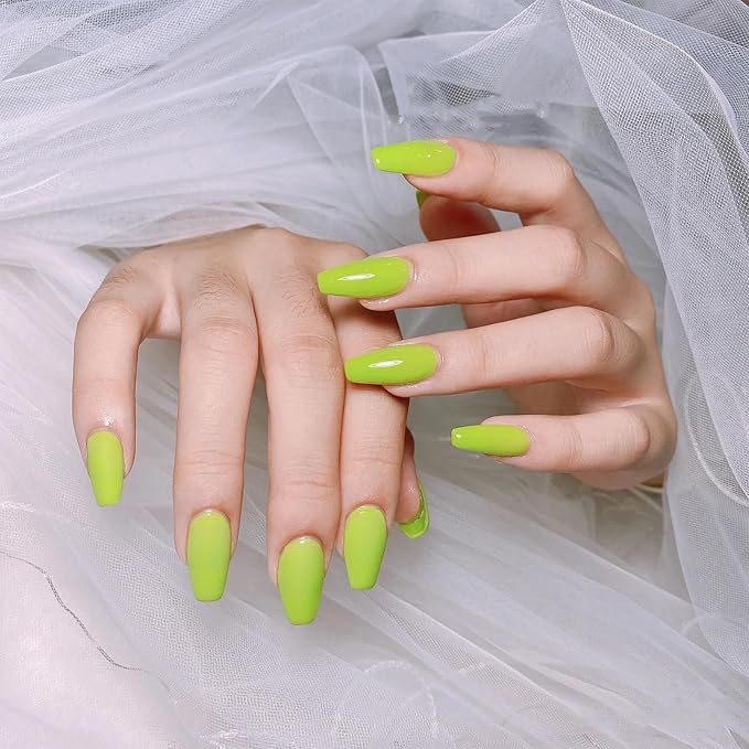 COSMOO Neon Green Quick Dry Nail Polish, 0.41 Fl Oz (Pack of 1), Red