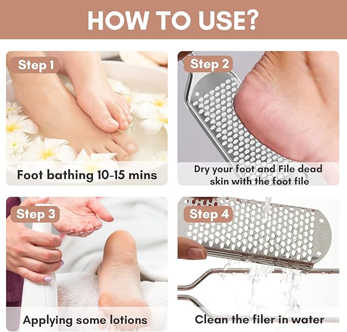 Makartt Foot File: Colossal Foot Scrubber Metal Foot Spa Pedicure Tools Callus Remover for Feet Dead Skin Care Removers Scraper Professional Rasp Callus Shaver Removal