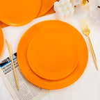 PULOTE 100PCS Orange Plastic Plates - Image 4
