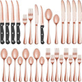 36 Pcs Rose Gold Silverware Set by MUTNITT