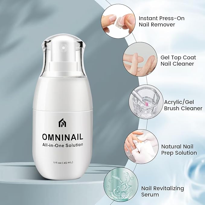 BENGONG 5-in-1 Multi-Functional Spray Professional Gel Polish Remover for Nails Care for Press-On Nails & Natural Nails Brush Cleaner Nail Polish Remover & Remover For Glue, Gel- 3 Fl oz