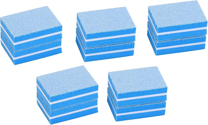 100 Pcs Mini Buffers for Nails 180/100 Grit Buffer for Acrylic Nails for Nail Care(Blue)