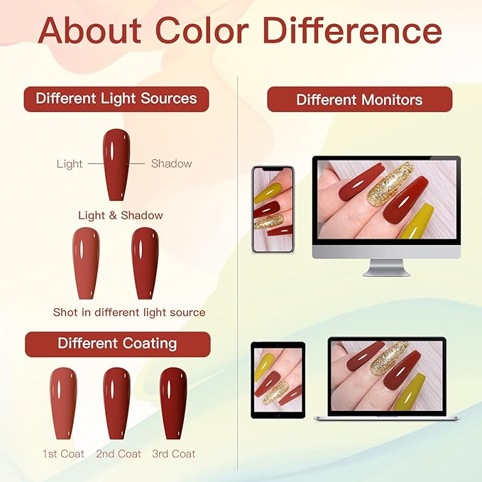 MEET ACROSS 12pcs Gel Nail Polish Set,Soak Off UV LED Lamp Gel Nail Polish Kit,Fashion Shimmer Nail Art Design Gifts for Women Manicure Salon (Brown Series)