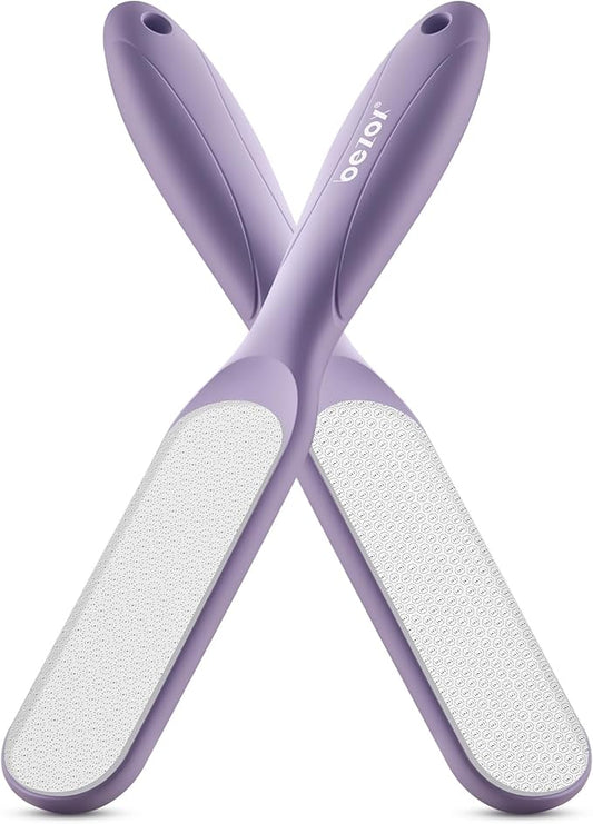 BEZOX Glass Foot File Callus Remover for Feet(1 PCS) - Foot Scrubber for Silky Smooth Heels & Dead Skin Removal | Professional Pedicure Heel File, Washable Foot Scraper - Purple