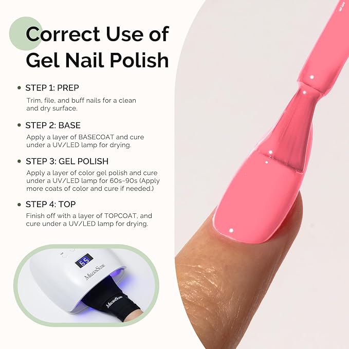 MelodySusie Hema Free Gel Nail Polish, 0.5 Fl Oz Thick Blush Pink Gel Polish, Non-Toxic, Long Lasting, Soak Off UV Nail Polish, Manicure Nail Design Salon DIY Nail Art at Home K0547