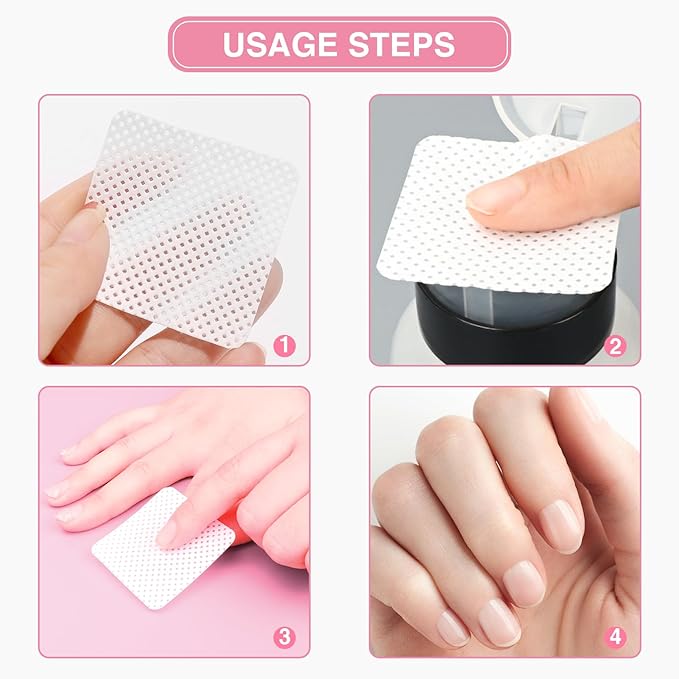 BLUERISE Lint Free Nail Wipes 450PCS Nail Polish Remover Pads Soft Absorbable Eyelash Extension Glue Cleaning Wipes