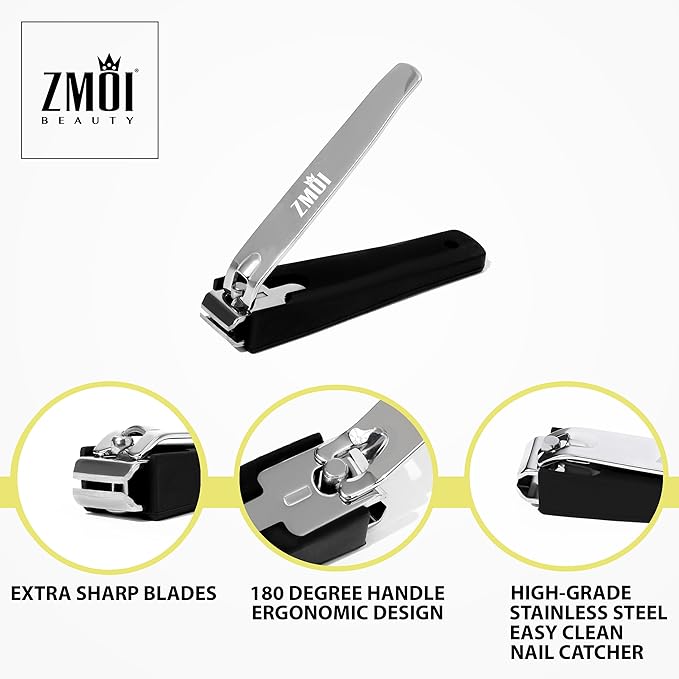 Nail Clippers – Practical Nail Clippers with Catcher - Toe Nail Clippers and Fingernail Clippers Set - Professional Nail Clippers for Women and Men – Stainless Steel Design