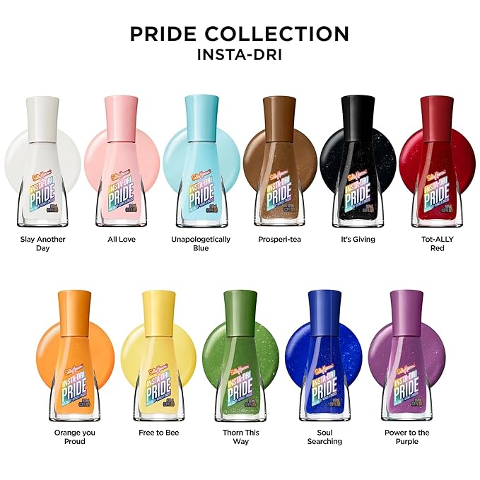 Sally Hansen Insta-Dri Pride Nail Polish | Quick Dry, Long Lasting, Streak-Free Shine | Opaque, Glossy | 770 Orange You GLAAD | Vivid Orange Nail Color