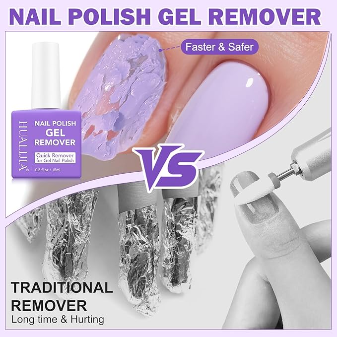 2 Pack Gel Nail Polish Remover, Gel Polish Remover Kit- Quickily and Easily Removes Gel Nail Polish at Home in 2-5 Mins - No Need for Foil, Soaking or Wrapping,0.5 Fl Oz