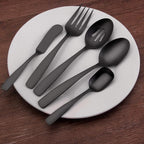 O.C.E. 5-Piece Matte Black Serving Flatware Silverware Set, Utensil Set of - Image 6
