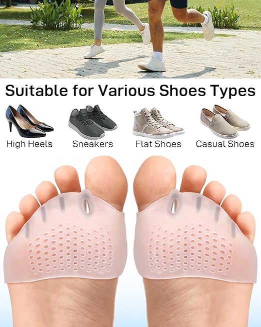 4 Pairs Silicone Toe Spacers Separators for Women Men Bunion Corrector, Hammertoe Straightener, Breathable Metatarsal Foot Support Pads Toe Cushions for Pain Relief (Clear)