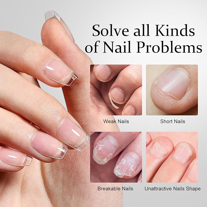Major Dijit Gel Nail Kit - Beginner Gel Nail Set with Nail Drill, 0.5oz 4-in-1 Nail Glue, 500PCS Short Square Nail Tips, UV Lamp for Nail Extension & Art