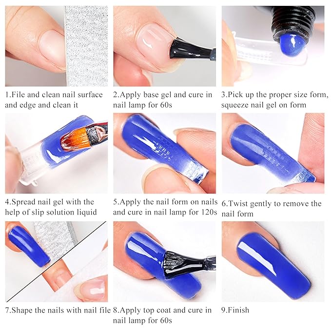 MEET ACROSS Poly Nail Gel 10Pcs Nail Extension Gel Set and Nail Extension Starter Kit for Beginners Nail Art DIY Home Gifts for Women (SET-12, 10pcs)