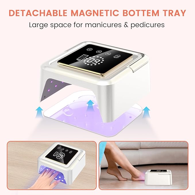 Subay UV Nail Lamp 108W, UV Light for Gel Nail Polish, Cordless LED Nail Lamp with 36 Beads & Touch Display, Nail Light with 4 Timer Modes & Auto Sensor, Fast Curing Nail Dryer for Salon & Home, White