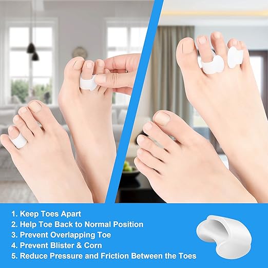 Toe Spacers for Feet Women& Man, Bunion Corrector Pinky Toe Separators, Silicone Small Toe Protector Spreader, Toe Correct Toe Separators for Overlapping Toes Women