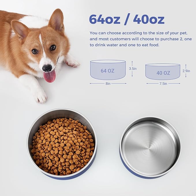 WENBOKMIN Dog Bowl, Stainless Steel Food and Water Bowl, Dishwasher Safe - Image 2