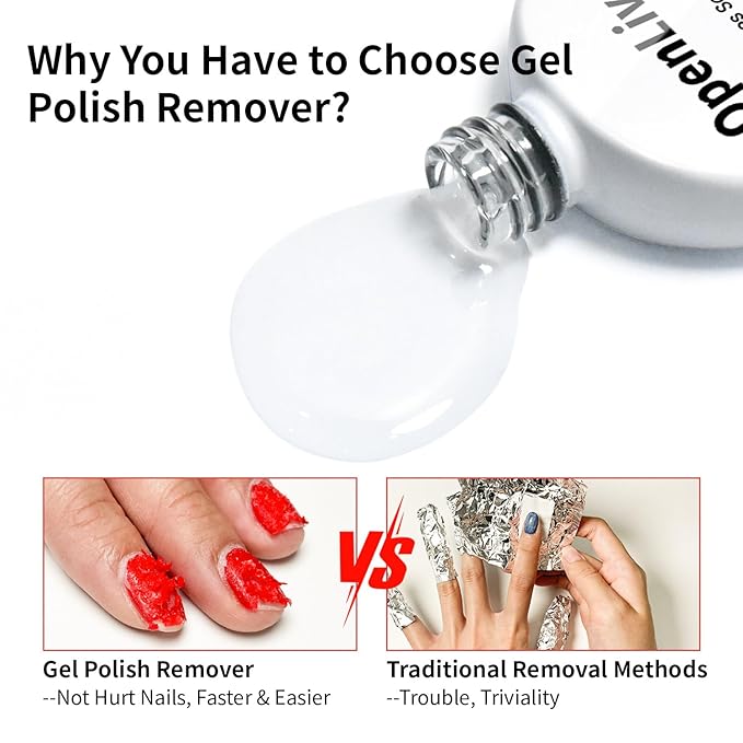 2 Bottles of 10ml Nail Gel Quick Remover, Professional Nail Gel Remover, Removes Quickly and Easily in 3-5 Minutes, No Need to Soak or Wrap the Gel Remover