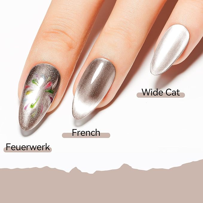 MIZHSE Cat Eye Nail Polish: Quick Dry Brown Magnetic Nail Polish with Magnet, Air Drying Fast Fall Color Nail Lacquer 15ml Cateye Effect for Women Girl Non-Gel Nail Art Manicure DIY Home