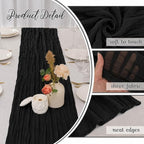 10 Pack Black Cheesecloth Table Runner 22 x 120 Inch Boho Gauze able Runner | - Image 3