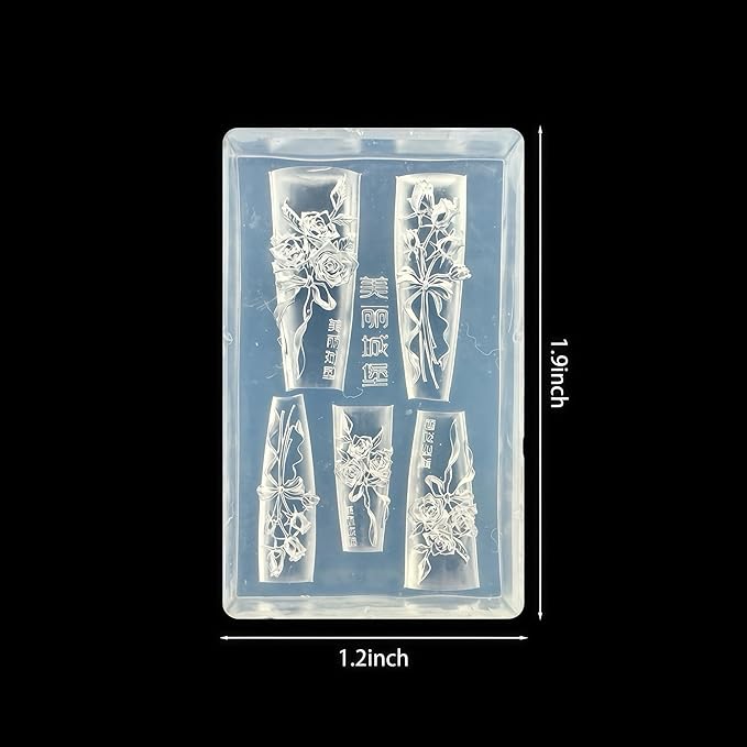 3D Flower Nail Art Molds Rose Bouquet Design, Silicone Nails Tool Y2k Decoration