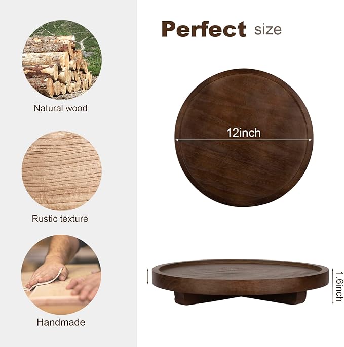 Round Decorative Tray Farmhouse Kitchen Decor Soap Dish, Lightweight, Easy Clean - Image 4