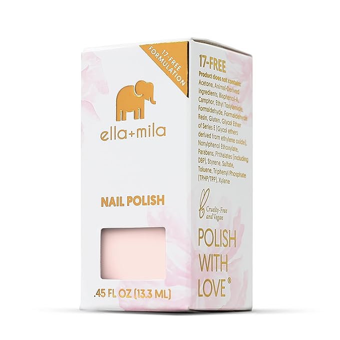 ella+mila Professional, Quick Dry, Long-Lasting & Chip-Resistant Pink Nail Polishes (Barely Pink - 0.45 fl oz)