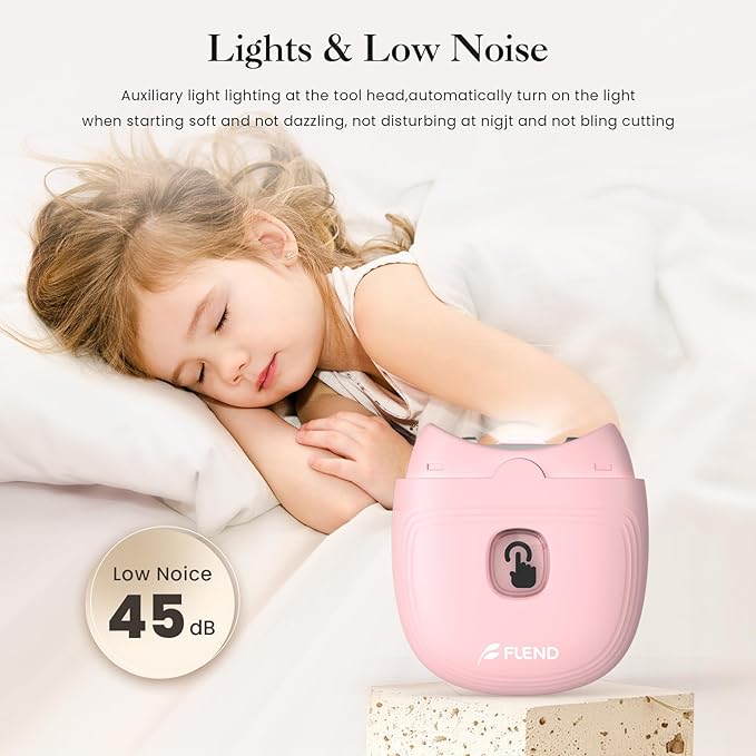 Electric Nail Clipper, Automatic Nail Clipper with 2 Speeds, Rechargeable Nail Clippers with Light, Electric Nail Clippers Nail File Fingernail Trimmer Safety for Babies Kids Adults Seniors Weak Hands