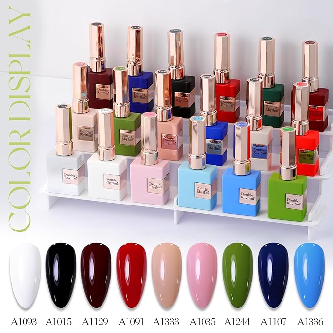 Double Rhythm Pastel Green Gel Polish Sheer Neutral Natural Light Milky Same Color Same Bottle 15ML Jelly UV Nail Art DIY at Home (Pale Green-A1410)