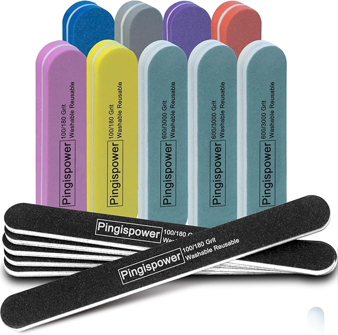 Nail File and Buffer, 15PCS Professional Emery Boards Nail Files and Buffers Block for Natural Nails 100/180 & 600/3000 Grit, Double Sided & Reusable Manicure Tools Kit for Home and Salon