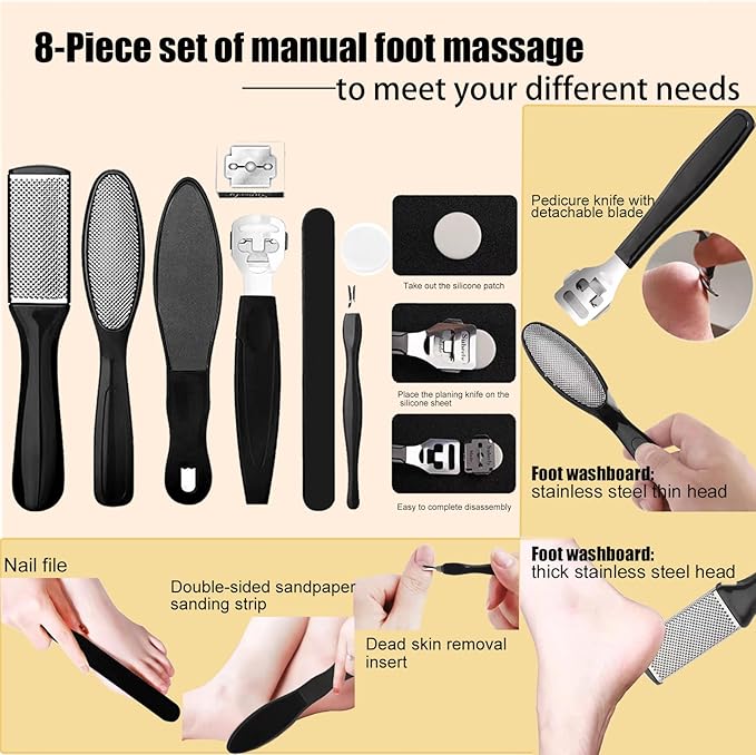 Darmave™ Electric Foot Callus Remover, Smooth Pedicure Wand with 60 Sanding Pads, Foot Scrubber File, Pedicure Tools for Feet, Heel Scraper for Cracked Heels