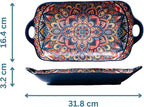 Serving Tray with Handles Rectangular Serving Platter Ceramic Extra Large - Image 4