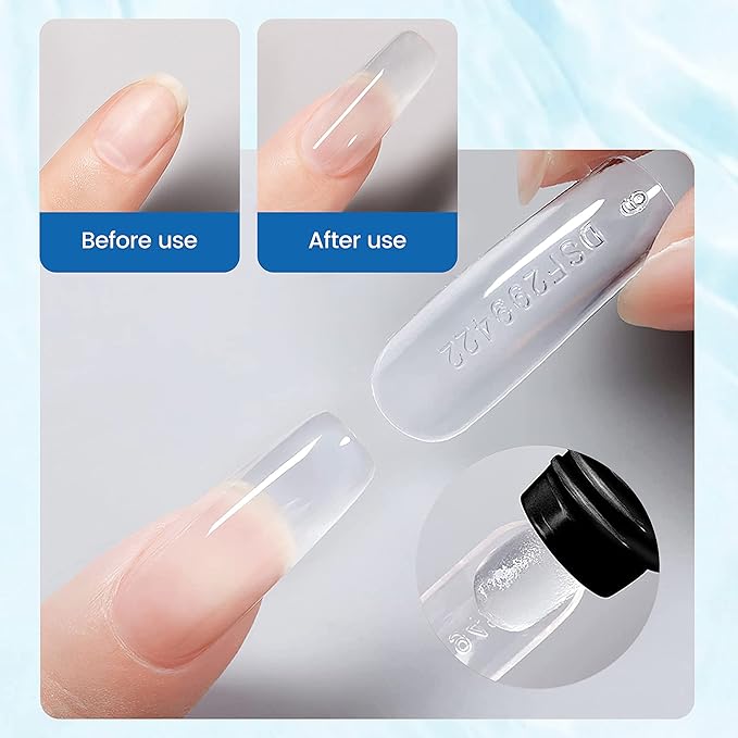 Clear Poly Nail Extension Gel Set,Nail Builder Gel Slip Solution for Professional Starter kit with Nail Brush Glass Cup For Nail Art(30ml/1fl.oz)