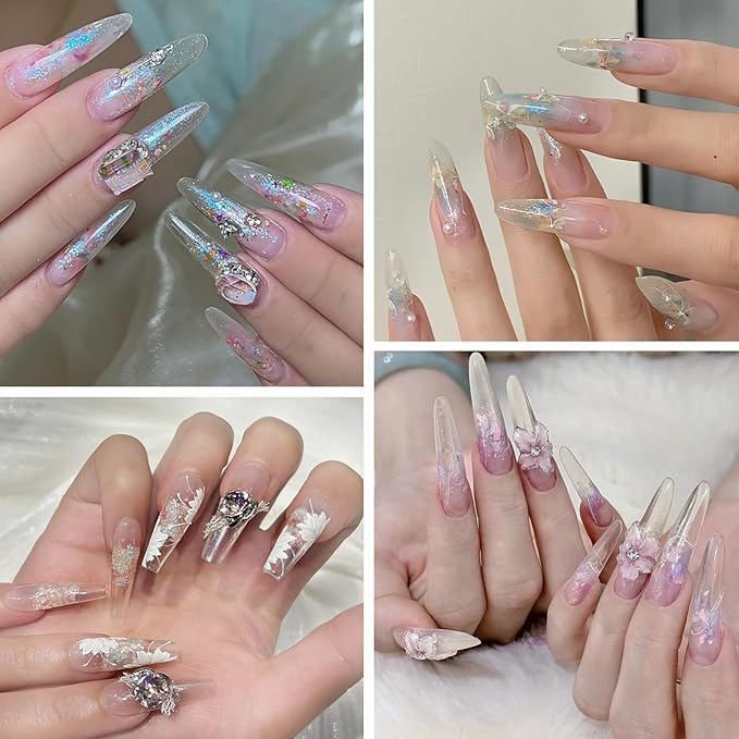 Holographic Mermaid Nail Glitter Foil Sequins 6 Colors Aurora Chameleon Nail Foil Flakes Mud Iridescent Fairy Dust Nail Powder for DIY Paillettes Manicure Nail Art Designs